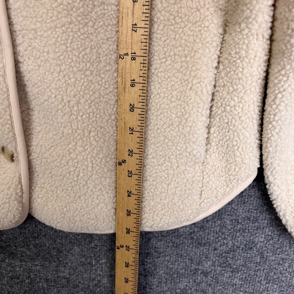 Uniqlo Fleece Cardigan Womens S Cream Excellent Button Up Sherpa Pile Jacket - Picture 6 of 9